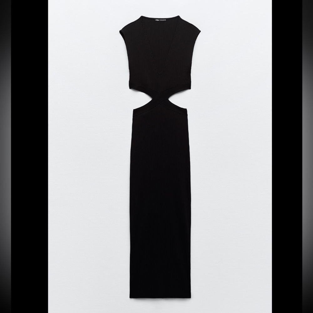 CUT OUT FITTED RIB DRESS - Picture 7 of 9